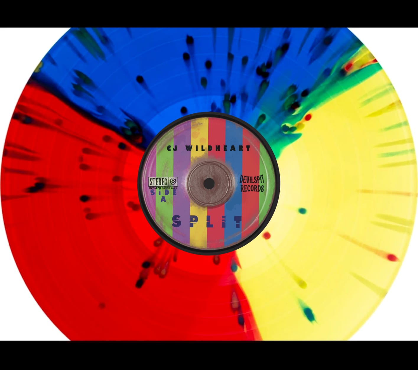 CJ Wildheart - SPLIT Ltd Edition Red/Blue/Yellow Splatter Vinyl SIGNED