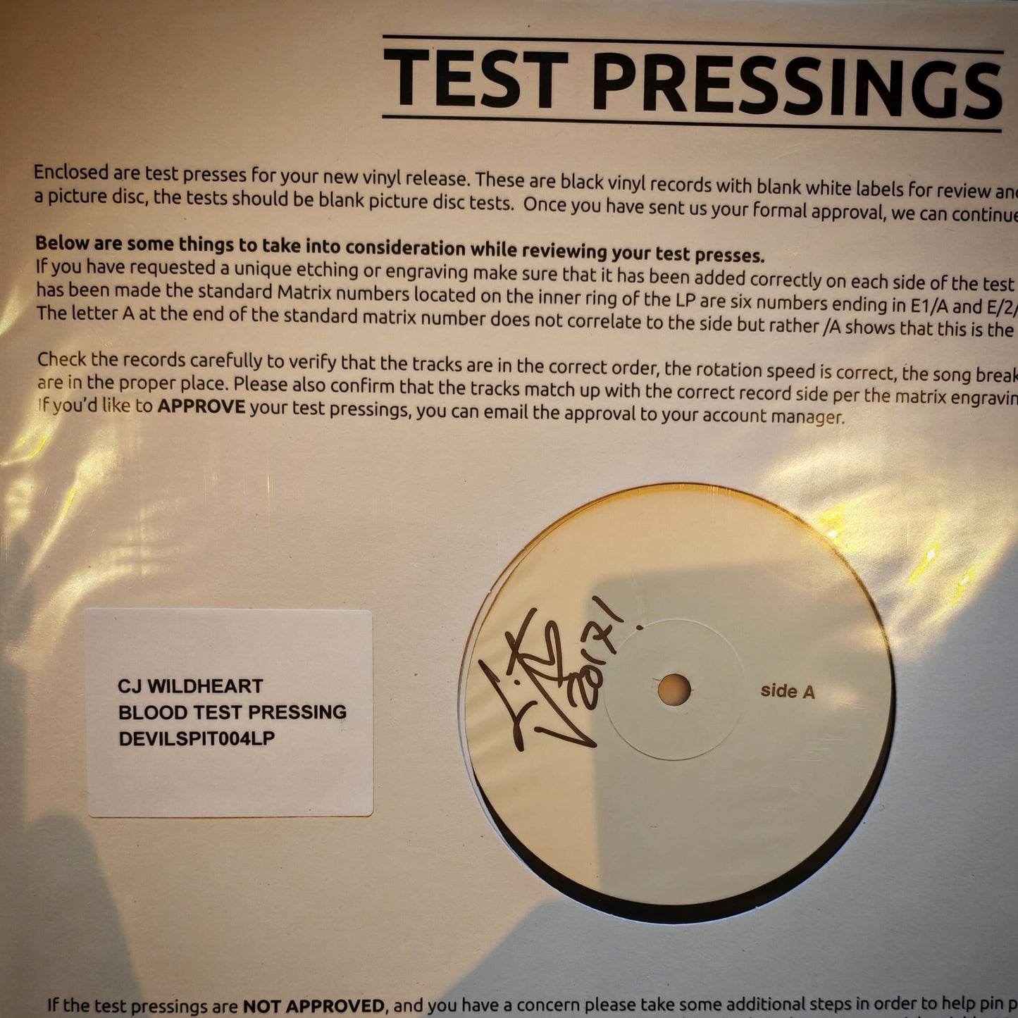 Rarities - BLOOD TEST PRESSING