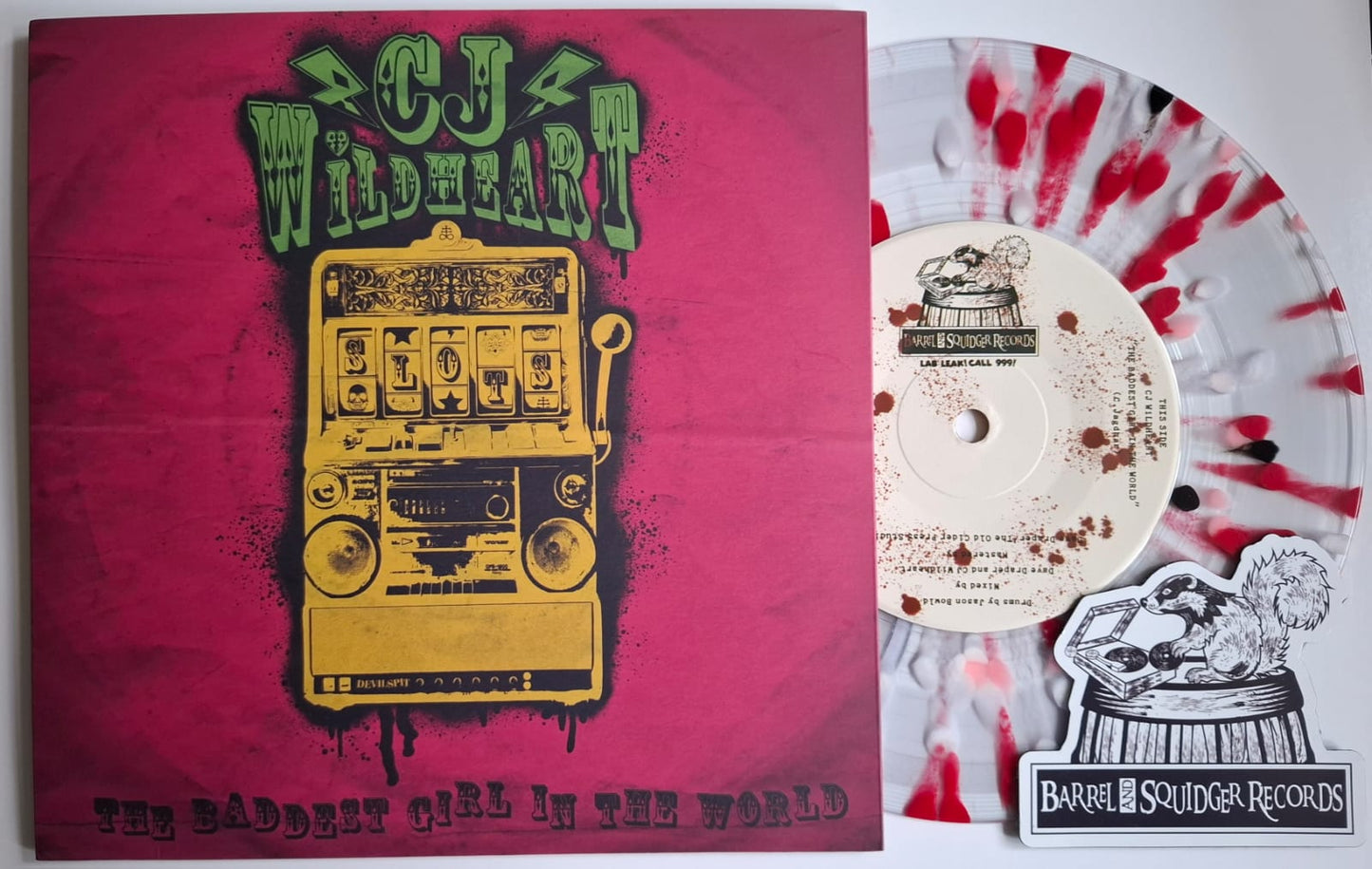 Limited edition, double A-sided, hand-numbered 7” “Splattered Squidger” vinyl signed + fridge magnet (Copy)